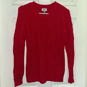 Red Cable Knit Old Navy Sweater